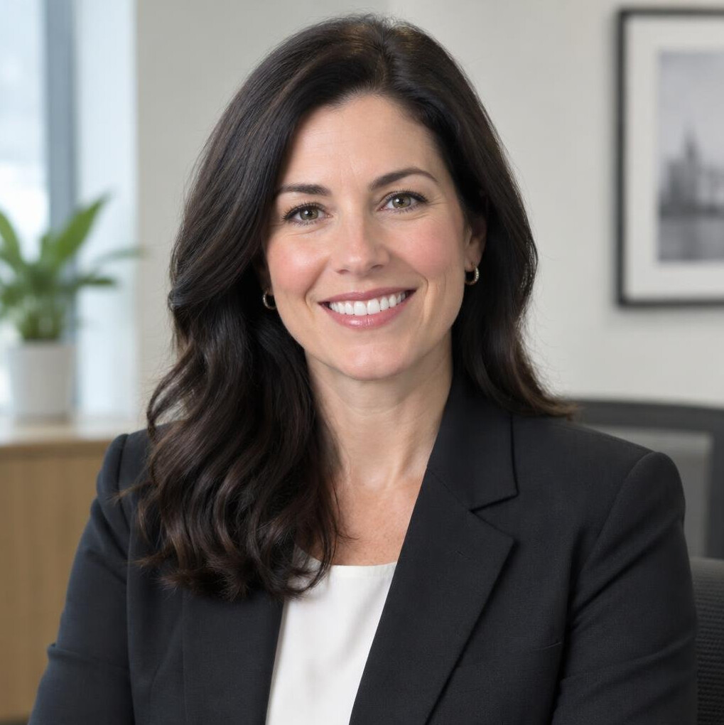 Portrait of a smiling professional woman with dark hair